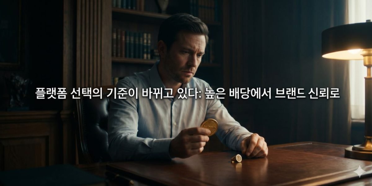 플랫폼 선택의 기준이 바뀌고 있다 높은 배당에서 브랜드 신뢰로